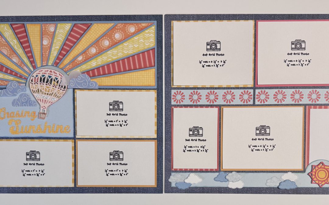 Chasing Sunshine two-page scrapbook subscription sample layout