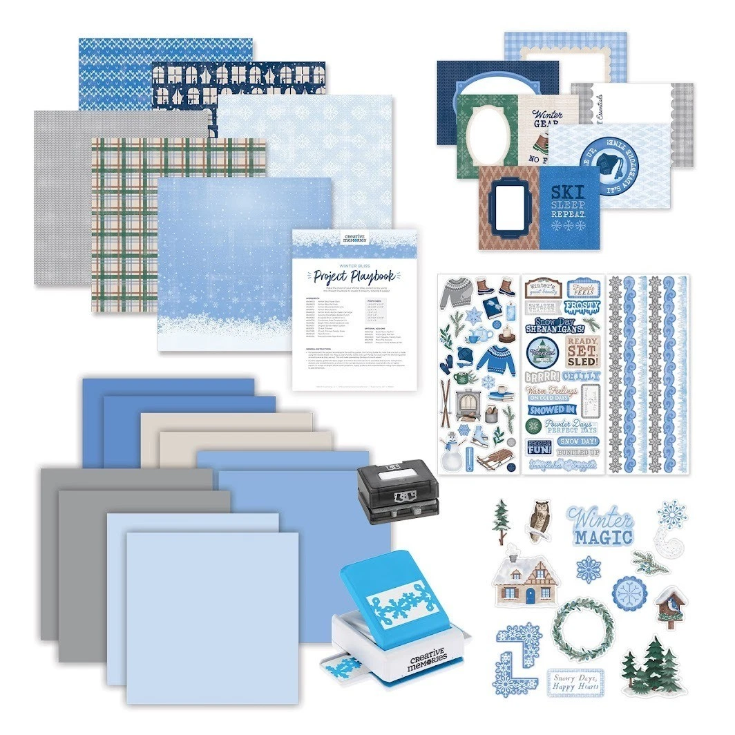 Creative Memories Winter Bliss Bundle with Winter Boots BMC and Dancing Snowflakes Punch