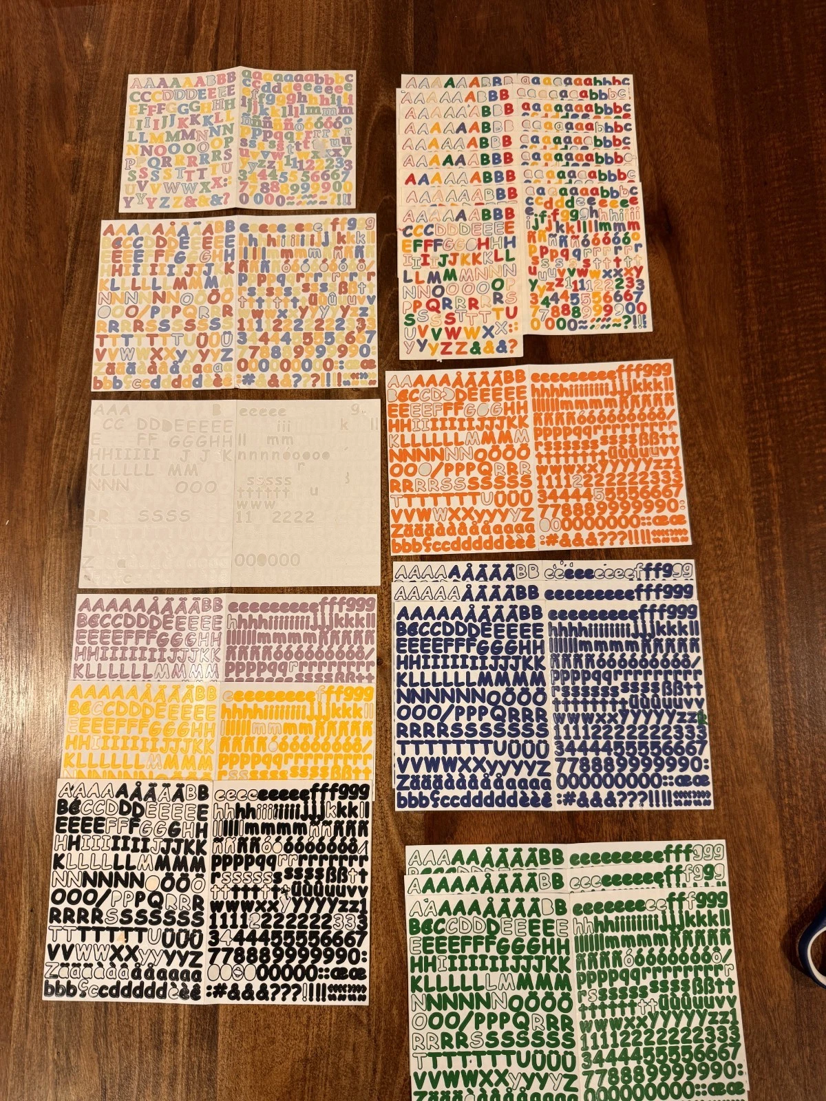 Creative Memories Mini Alphabet 123 Stickers, Classy and Sassy Partial Sheets